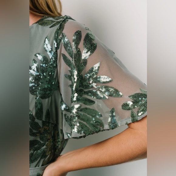 NWT Baltic Born Eucalyptus Muse Sequin Maxi Dress - Picture 4 of 5